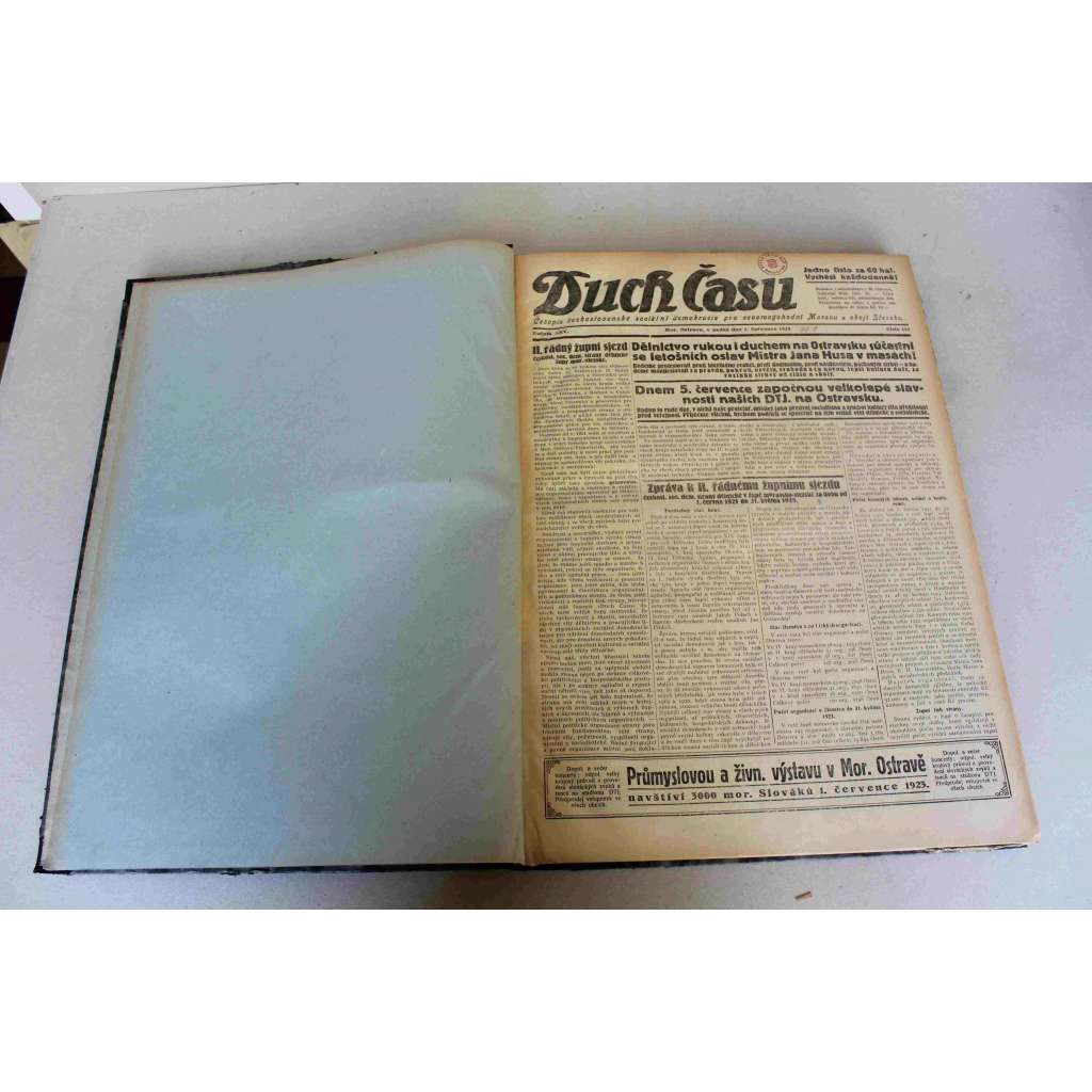 Duch Času. Časopis Československé sociální demokracie pro Moravu a Slezsko 1923, roč. XXV. (Sociální demokracie, první republika, mj. Neklidné Německo, Mistr Jan Hus, Dělnická Olympiada, Konflikt v Lausanne vyřešen [Turecko], Krise Německa)