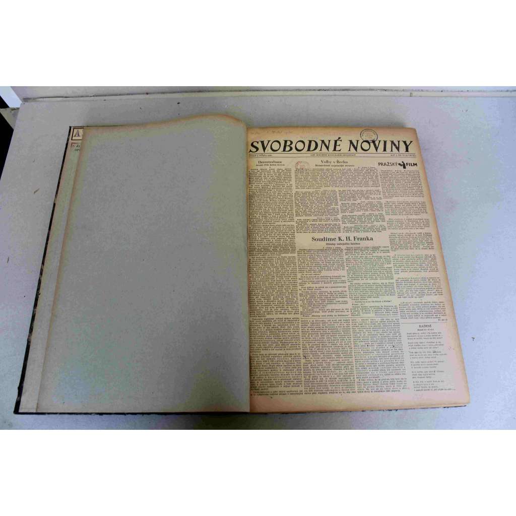 Svobodné noviny 1946, roč. 2 (duben-červen) (deník, mj. Soudíme K. H. Franka, Paul Eluard v Praze, Kurt Daluege, Dílo J. Štýrského, Protektorátní vláda před soudem, V. Špála zemřel, K. H. Frank popraven)