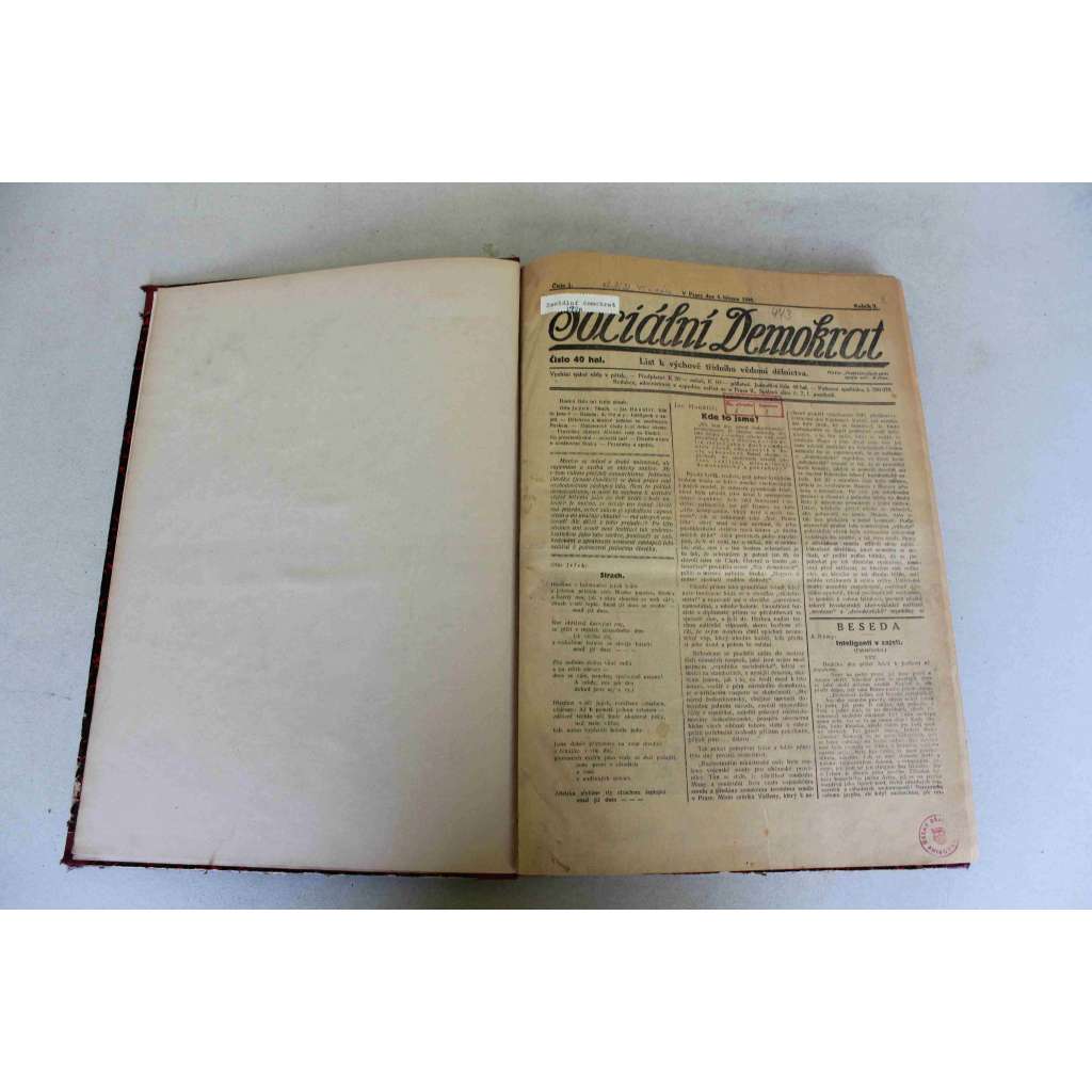 Sociální Demokrat 1920, roč. II. (březen-prosinec) (noviny, deník, první republika, mj. Polský útok na sovětové Rusko, Pravda o sovětovém Rusku, Ze Sibiře, R. Bechyně a Mělník, Český národ a komunism)