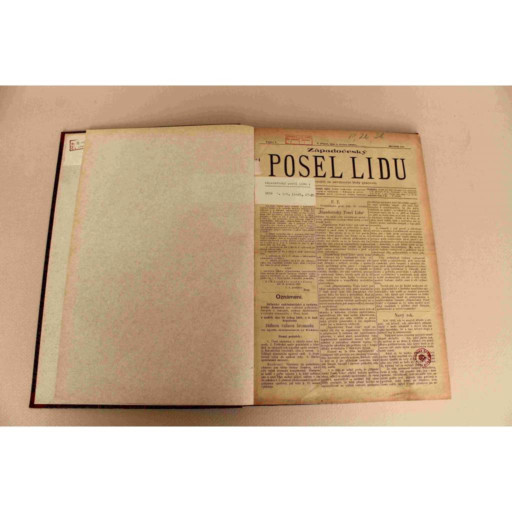 Západočeský posel lidu 1896, roč. III. (leden-prosinec) (časopis, Plzeň, politika, mj. České státní právo, Jak se stáváme socialisty?, Stávka bednářů v pivovaře, Ku dni proletáře - 1. máj, Cukerní lichváři)