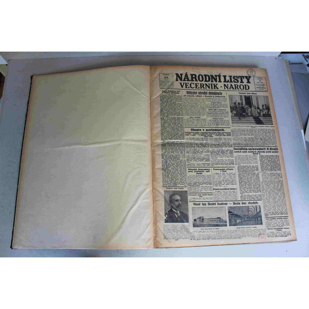 Národní listy 1926, roč. 66 (březen-duben) (noviny, deník, první republika, mj. K pokusu protistátní revolty, Stavba veletržního paláce v Praze, A co soudíte o prohibici? [USA], Přerovsko, Všesokolský slet, Němci chtějí parcelovat naší republiku, Užhorod)