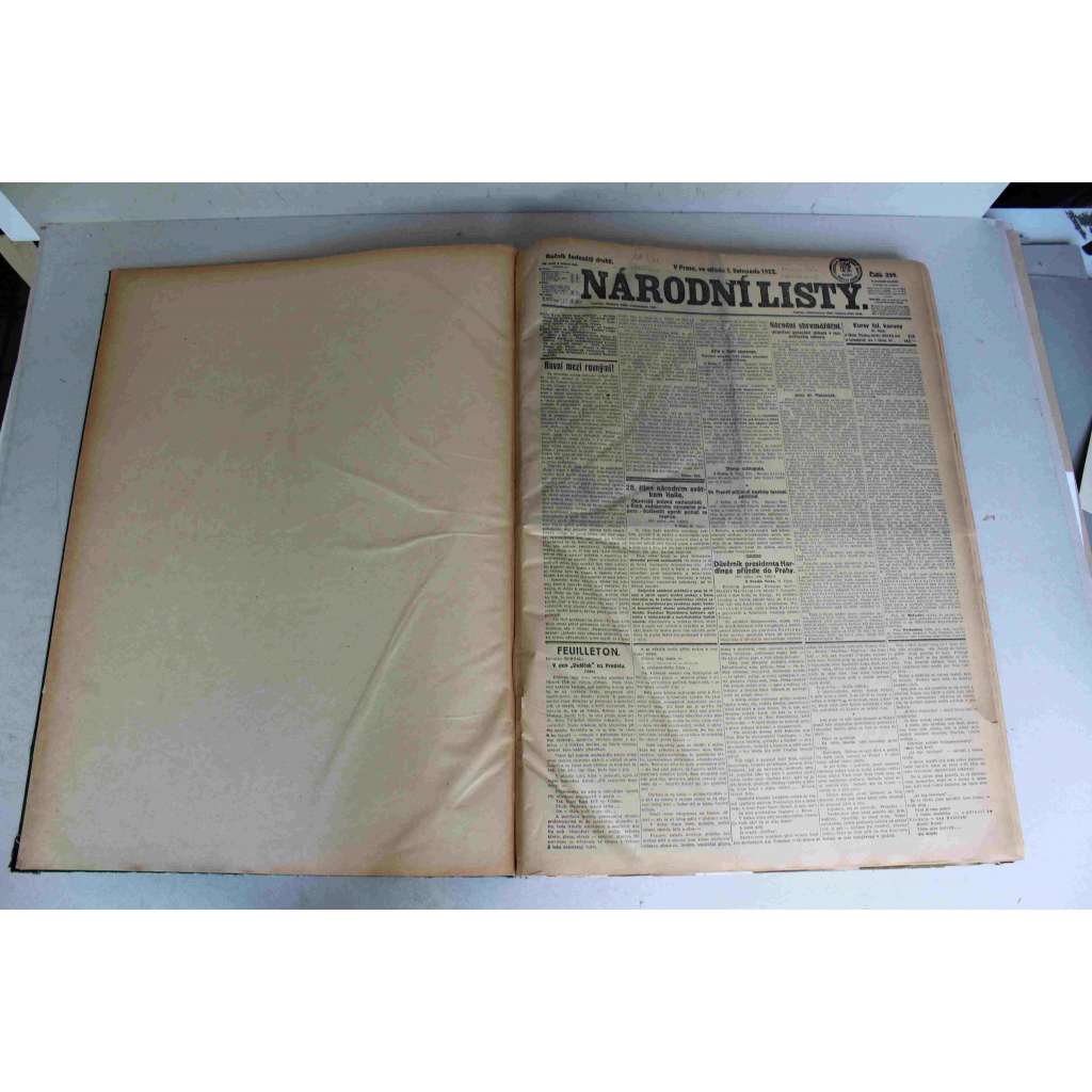 Národní listy 1922, roč. 62 (listopad-prosinec) (noviny, deník, první republika, mj. Kořeny bolševictví, Kemalisté unesli sultána?, Facism, Volby USA, Francie a Turecko, Konference v Lausanne, Pardubický sjezd Mladé generace [Rašín])