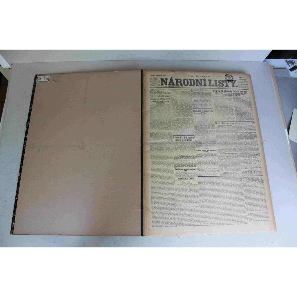 Národní listy 1921, roč. 61 (listopad-prosinec) (noviny, deník, první republika, mj. Sesazení Habsburků s maďarského trůnu, Likvidace Habsburků [Karel I.], Dostojevskij, Rakousko obsazuje Burgenland, Tajné zbrojení Německa, Velká Praha po 1.1. 1922)
