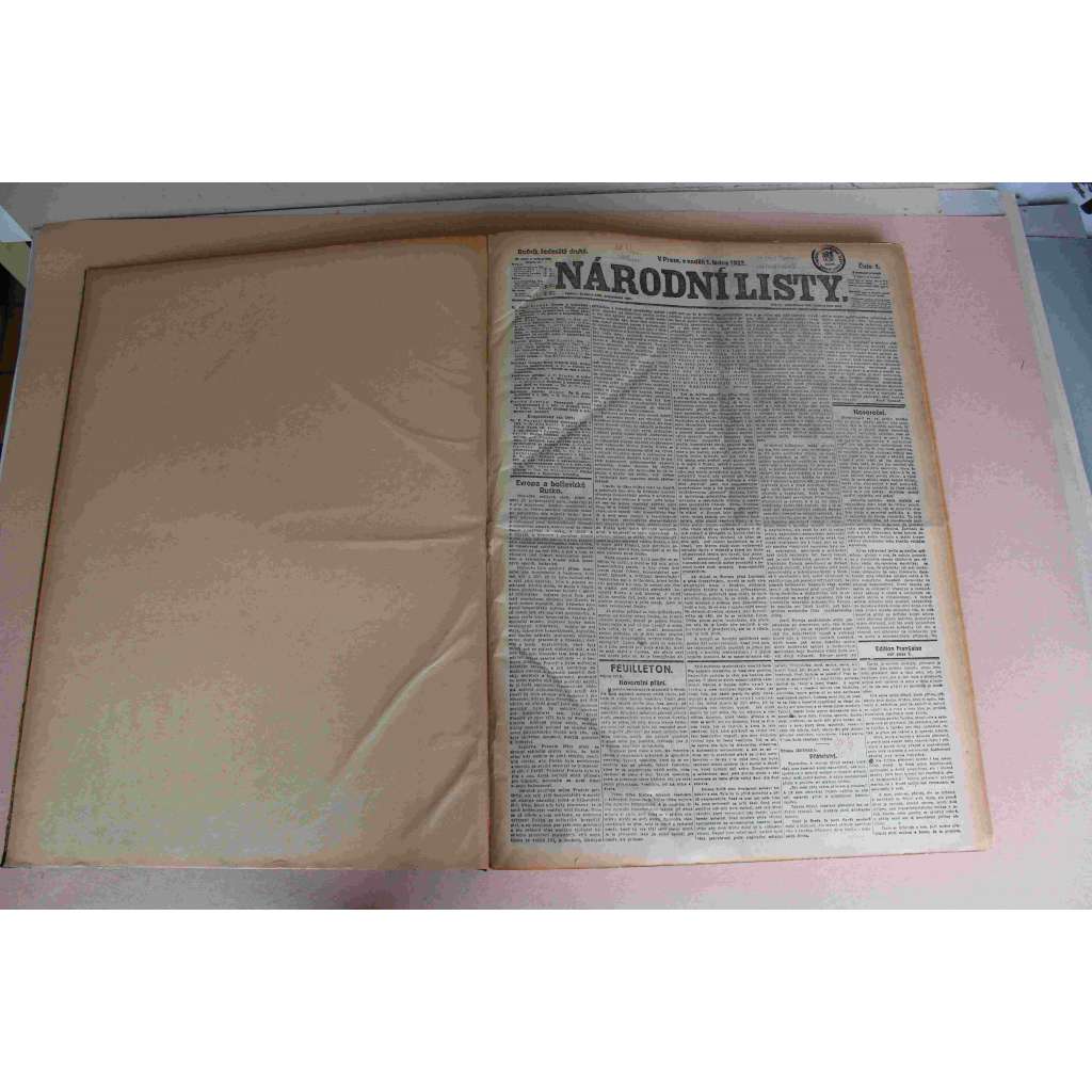 Národní listy 1922, roč. 62 (leden-únor) (noviny, deník, první republika, mj. Evropa a bolševické Rusko, Konference v Cannes, I židé se zříkají Trockého, Soutěž o maďarský trůn, Sklářská výstava Hradec Králové, Německé reparace)