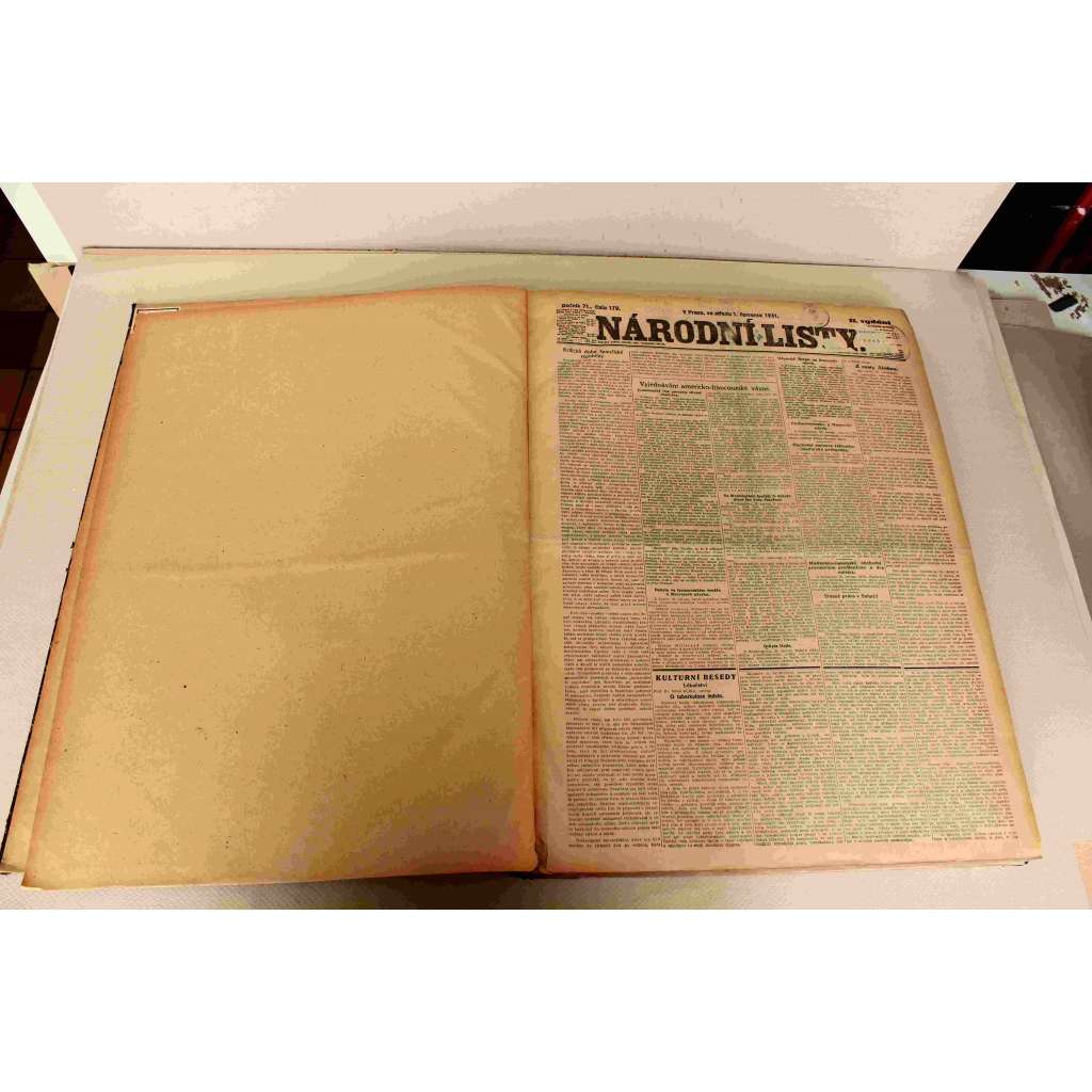 Národní listy 1931, roč. 71 (červenec-srpen) (noviny, deník, první republika, mj. První letadlo Praga, Německé reparace, Hooverův projev, Německo v kritické finanční situaci, Severočeská krajinská výstava v Lounech, Mozart a ženy, Nepokoje v Irsku)