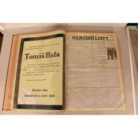 Národní listy 1932, roč. 72 (červenec-září) (noviny, deník, první republika, mj. Tomáš Baťa - úmrtí, Poslední cesta Tomáše Bati, Anglie proti vrácení kolonií Německu, Německá akce pro rovnoprávnost ve zbrojení, Slovanská Praha jásá - sokolský slet)