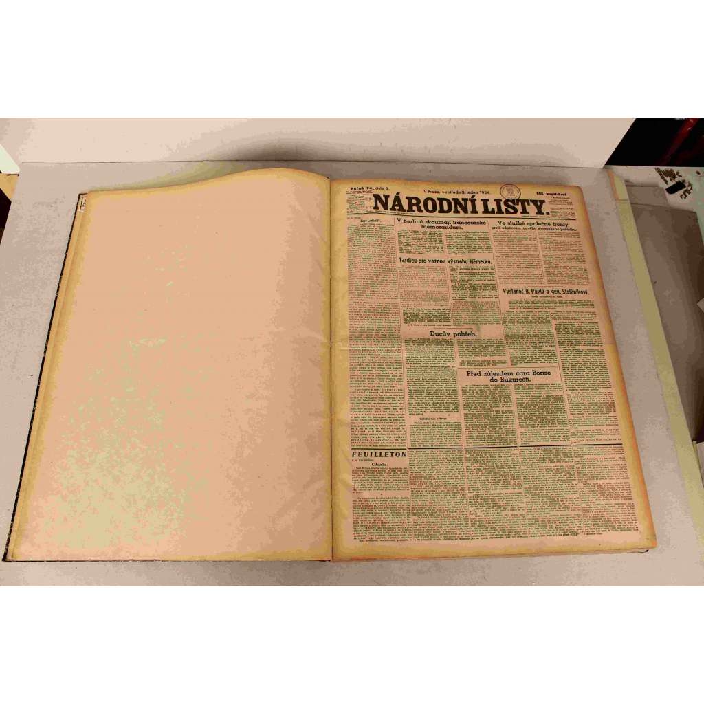 Národní listy 1934, roč. 74 (leden-březen) (noviny, deník, první republika, mj. Tragedie na severu - důl Nelson, Revise trianonské smlouvy, Roosevelt ustaluje dolar, Hitler před říšským sněmem, Mussolini.Gömbös, Dollfuss)