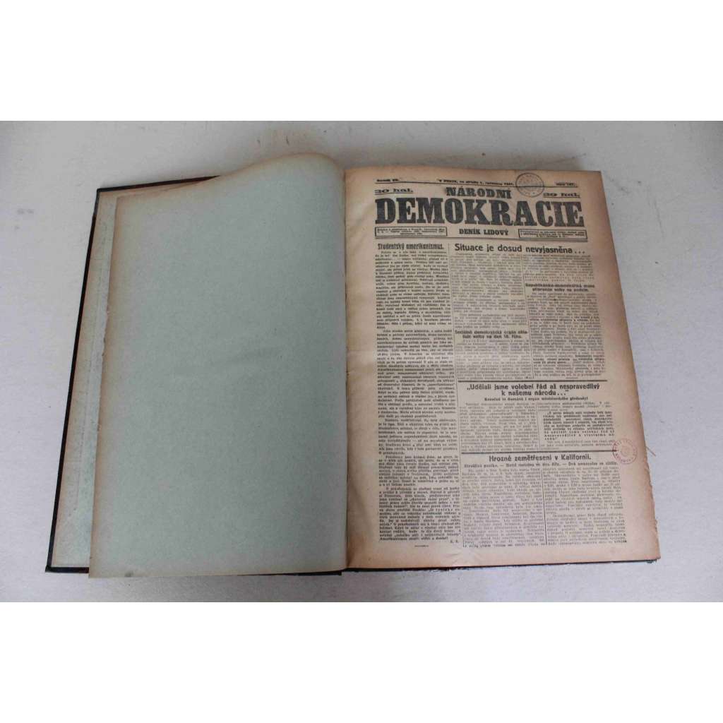 Národní demokracie 1925, roč. VII. (červenec-říjen) (noviny, deník, první republika, mj. Husův den, Konflikt s Vatikánem, Německo proti ČSR a Polsku, Engliš se vzdal mandátu, Německo nechce zaručit naše hranice)