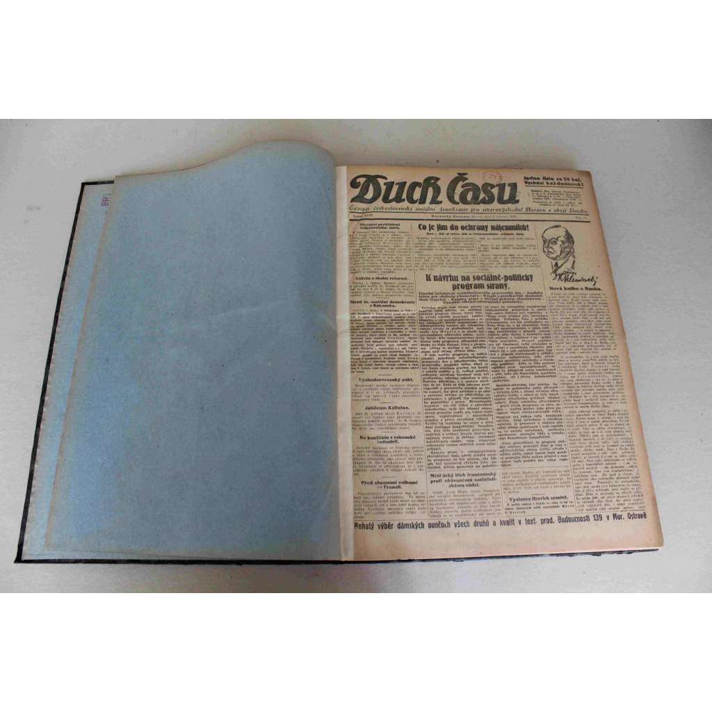 Duch Času. Časopis Československé sociální demokracie pro Moravu a Slezsko 1929, roč. XXXI (Sociální demokracie, první republika, mj. Rakouský kabinet odstoupil, Pro odzbrojení, Boj Němců o snížení reparací, Gajda odsouzen)