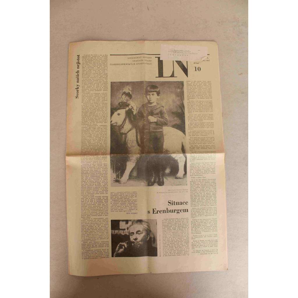 Literární noviny 1967, roč. XVI. (týdeník, literatura, kultura, umění, mj. Franz Kafka, J. P. Sartre - Arabové a židé; S Ludvíkem Kunderou o Dadaismu; Slovo má L. Vaculík; IV. sjezd československých spisovatelů)