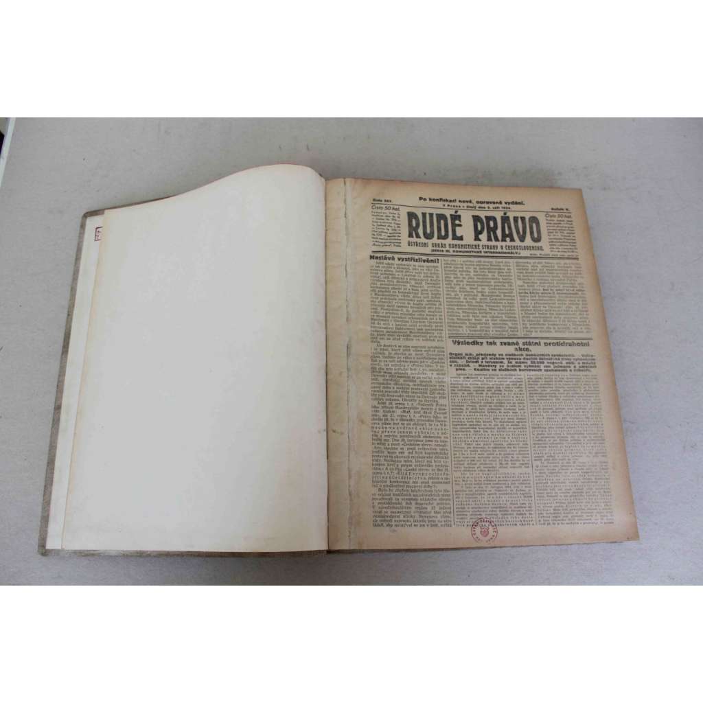 Rudé právo 1924, roč. V. (září-říjen) (noviny, první republika, komunismus, mj. Svědomí ruské emigrace, Boj proti drahotě, 28. říjen, Před válkou v Číně, Krveprolití v Trenčíně, Baxa u Mussoliniho)
