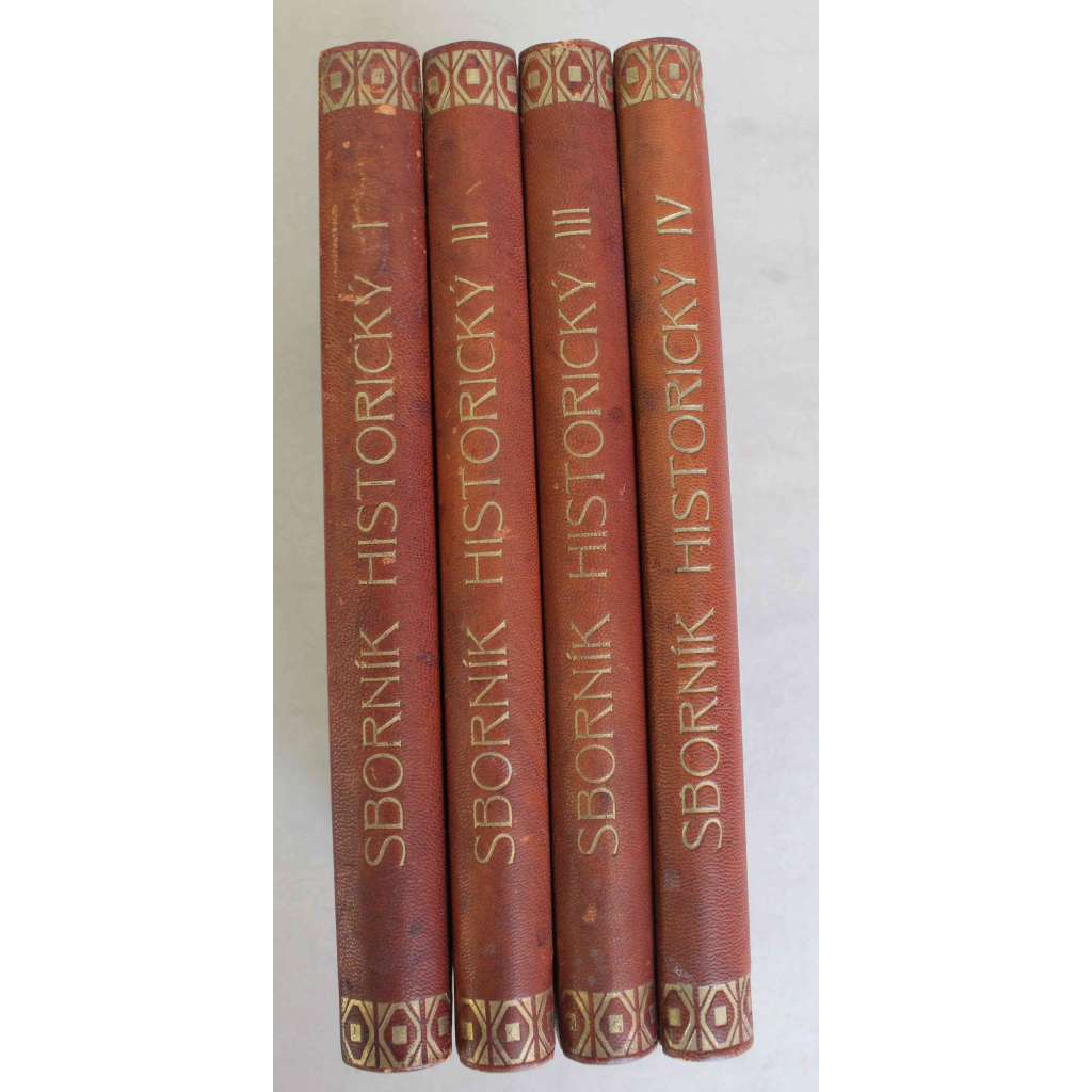 Sborník historický 1883-1886, roč. I.- IV. 4 svazky (historie, mj. Archiv zámecký v Mostě nad Litavou, Příspěvky k dějinám města Příbrami, K dějinám židů v Čechách, Smrt papeže Jana VIII., Bývalé panství Pečecké, Kbel statek)