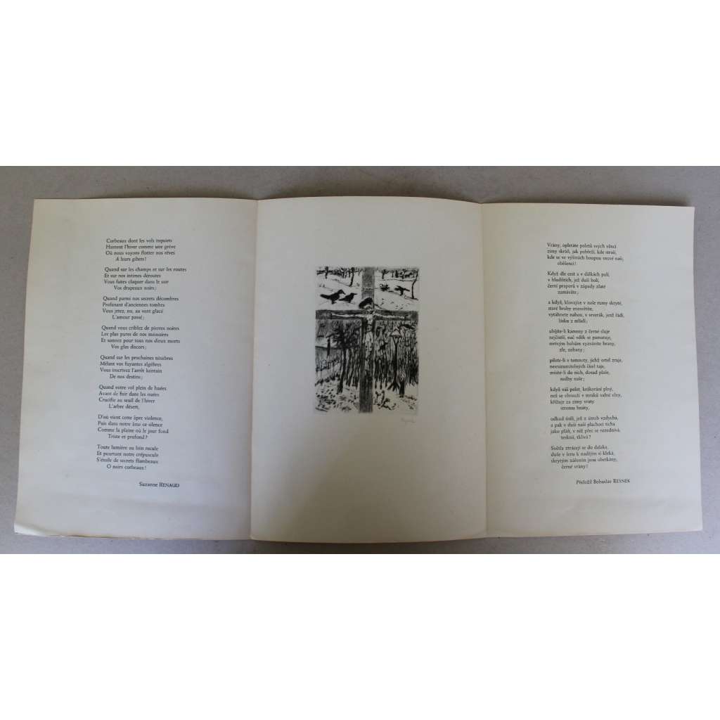 Ukřižování s vranami (bibliofilie, poezie; grafika - suchá jehla, podpis a překlad Bohuslav Reynek)