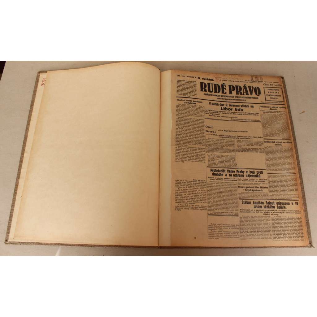 Rudé právo 1929, roč. X. (červenec-srpen) (noviny, první republika, komunismus, mj. Armáda černé reakce táhne na výboj, Dr. Beneš a válka, K. Gottwald - Nezdoláte nás!, Do boje proti válce a fašismu!, Tukův proces)