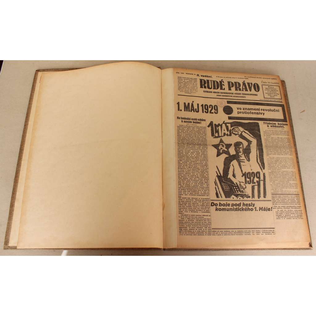 Rudé právo 1929, roč. X. (květen-červen) (noviny, první republika, komunismus, mj. 1. Máj, Německý proletariát bojuje proti vrahům, Stávka zemědělského dělnictva na Slovensku, Nové provokace proti SSSR, O dělnický dům v Karlíně)