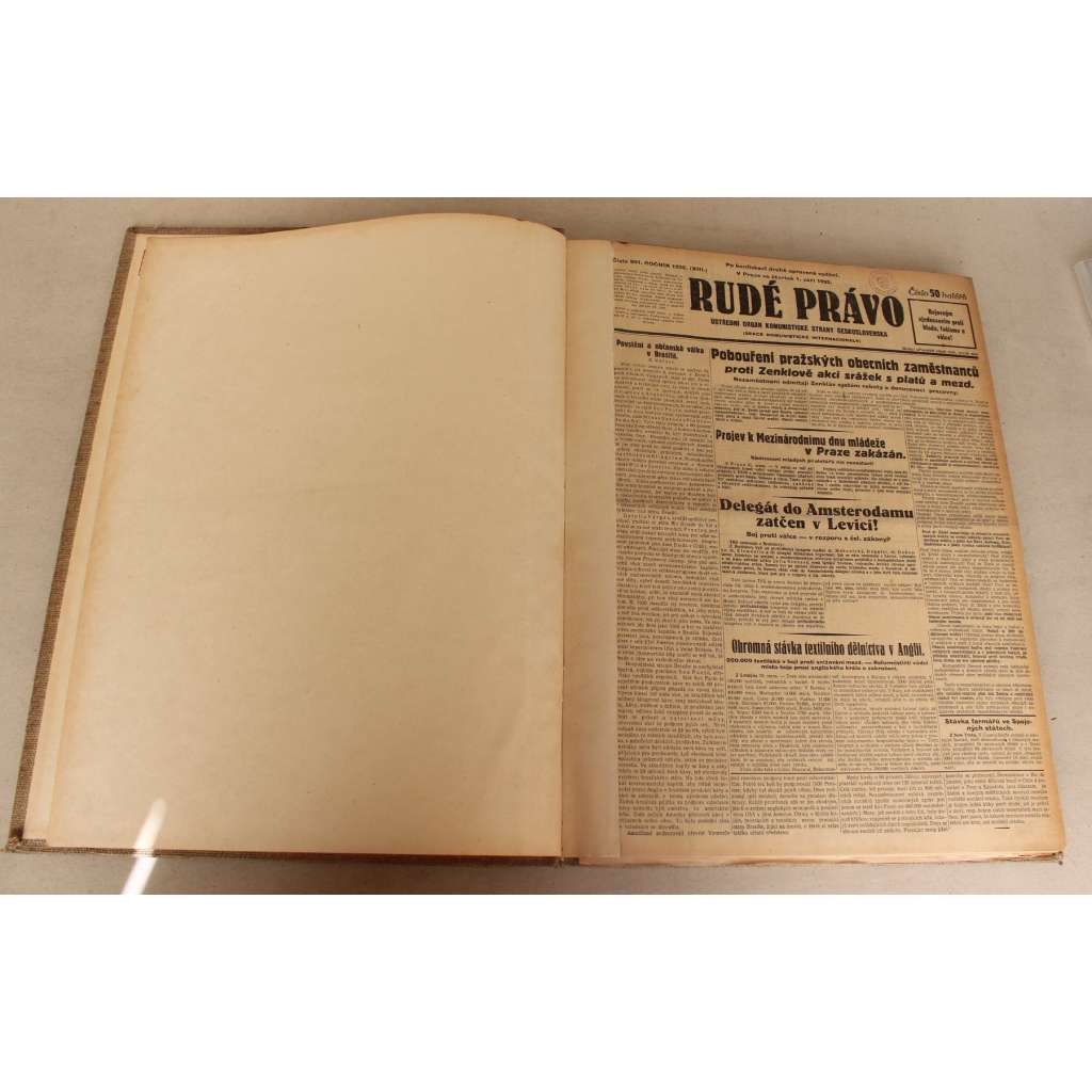 Rudé právo 1932, roč. XIII (září-říjen) (noviny, první republika, politika, mj. Papenova vláda chce ozbrojení a opevnění Německa, Kasa těžařů - oltář vlasti, Stávka slevačů ve Waltrovce, Rub Podbrdska, Policie zastavuje klub přátel SSSR)