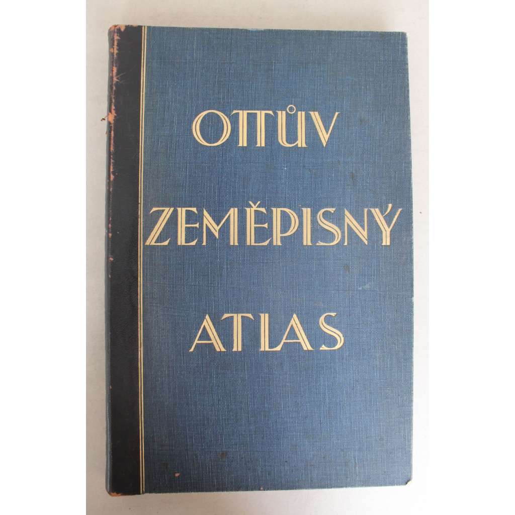 Ottův zeměpisný atlas se 44 hlavními a 99 vedlejšími mapami na 40 listech a s ukazatelem jmenným (zeměpis, geografie. mapy, Evropa, Asie, Afrika, Amerika, Austrálie; polokožená vazba - vazba kůže)