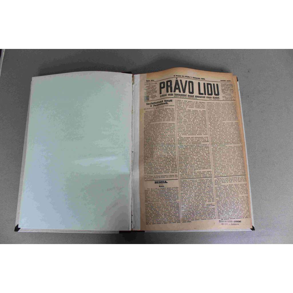 Právo lidu 1922, roč. XXXI (listopad) (noviny, deník, první republika, sociální demokracie, mj. Fašisté a dělnictvo, Mussolini zažehnává duchy, které sám vyvolal, Vážné chvíle Německa, Turecko žádá odchod spojeneckých vojsk z Cařihradu)
