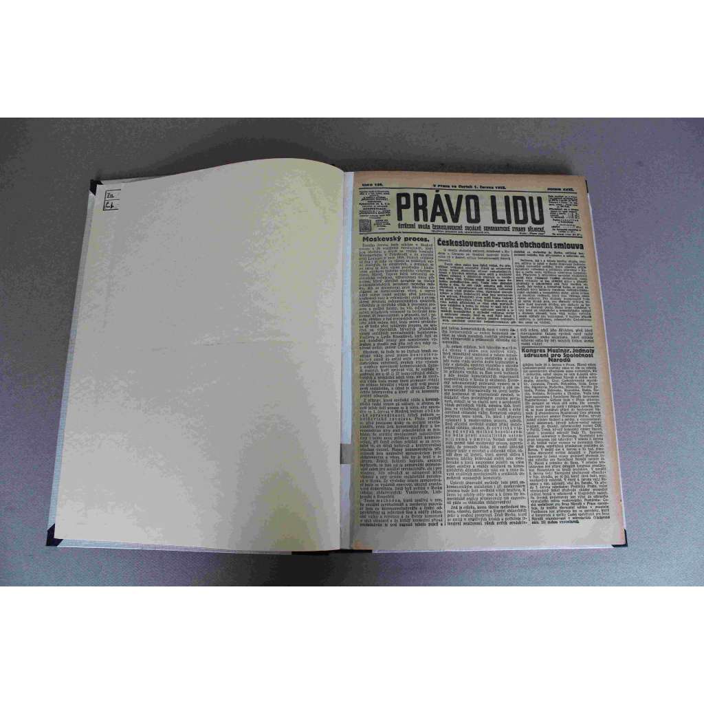 Právo lidu 1922, roč. XXXI (červen) (noviny, deník, první republika, sociální demokracie, mj. Kladno, Hoover o americké politice vůči Rusku, Slavný Rembrandtův obraz ukraden, Z Podkarpatské Rusi, Haagská konference)