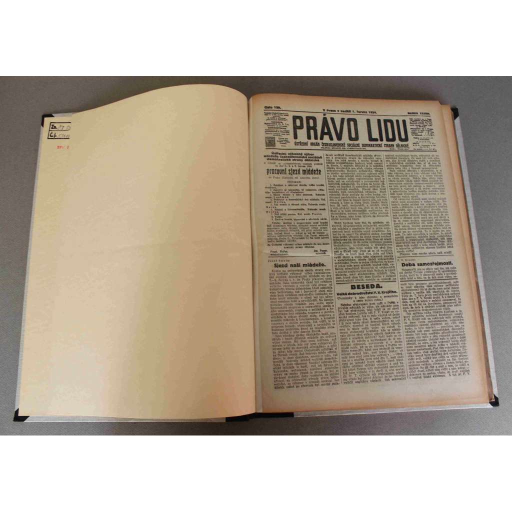 Právo lidu 1924, roč. XXXIII (červen) (noviny, deník, první republika, sociální demokracie, mj. Hradec Králové, Po atentátu na dra Seipela, Bolševici a cla, Rudé právo eldorádem podvodníků, Fašistické methody, Pan Mussolini se omývá)