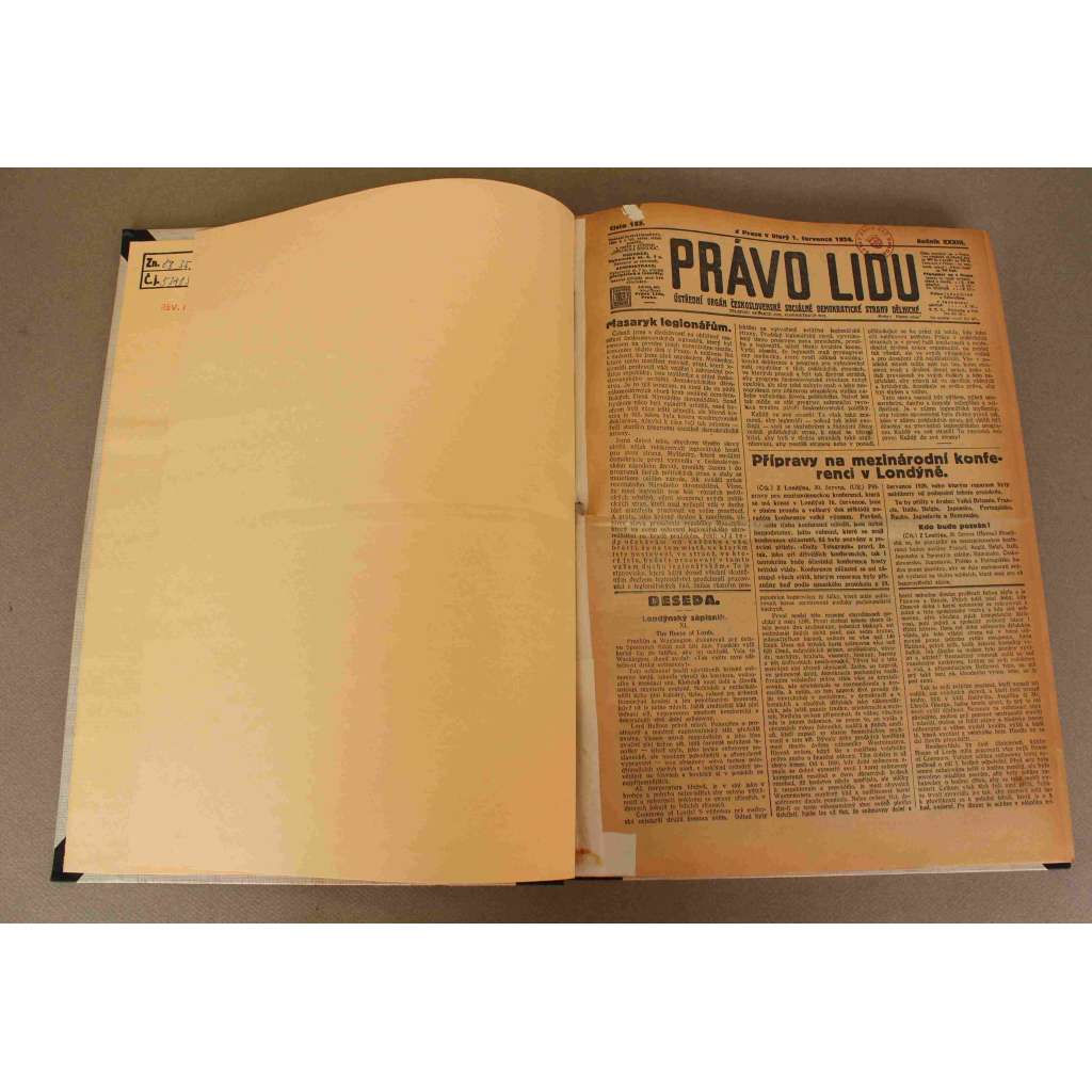 Právo lidu 1924, roč. XXXIII (červenec) (noviny, deník, první republika, sociální demokracie, mj. Masaryk legionářům, Klerikálové a republika, Mistr Jan Hus, Dělníci a dělnice všech zemí!, Bítov, President Masaryk na Hlučínsku a Ostravsku)