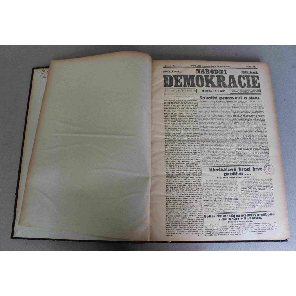 Národní demokracie 1920, roč. II. (červenec-prosinec) (noviny, deník, první republika, mj. Sokolští pracovníci o sletu, Za Janem Husem!, Těšínsko, Revolta Němců na českém severu, Polsko-ruská válka, Němci do vlády?)