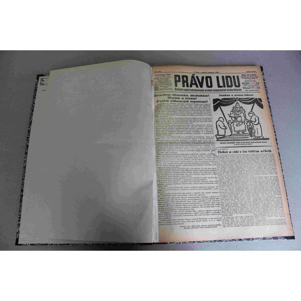 Právo lidu 1925, roč. XXXIV (listopad) (noviny, deník, první republika, sociální demokracie, mj. Řím, stát a dělnická třída; Veřejná schůze - volby 1925; Po volebním boji, Masaryk, Církev papežská, Italský fašism)
