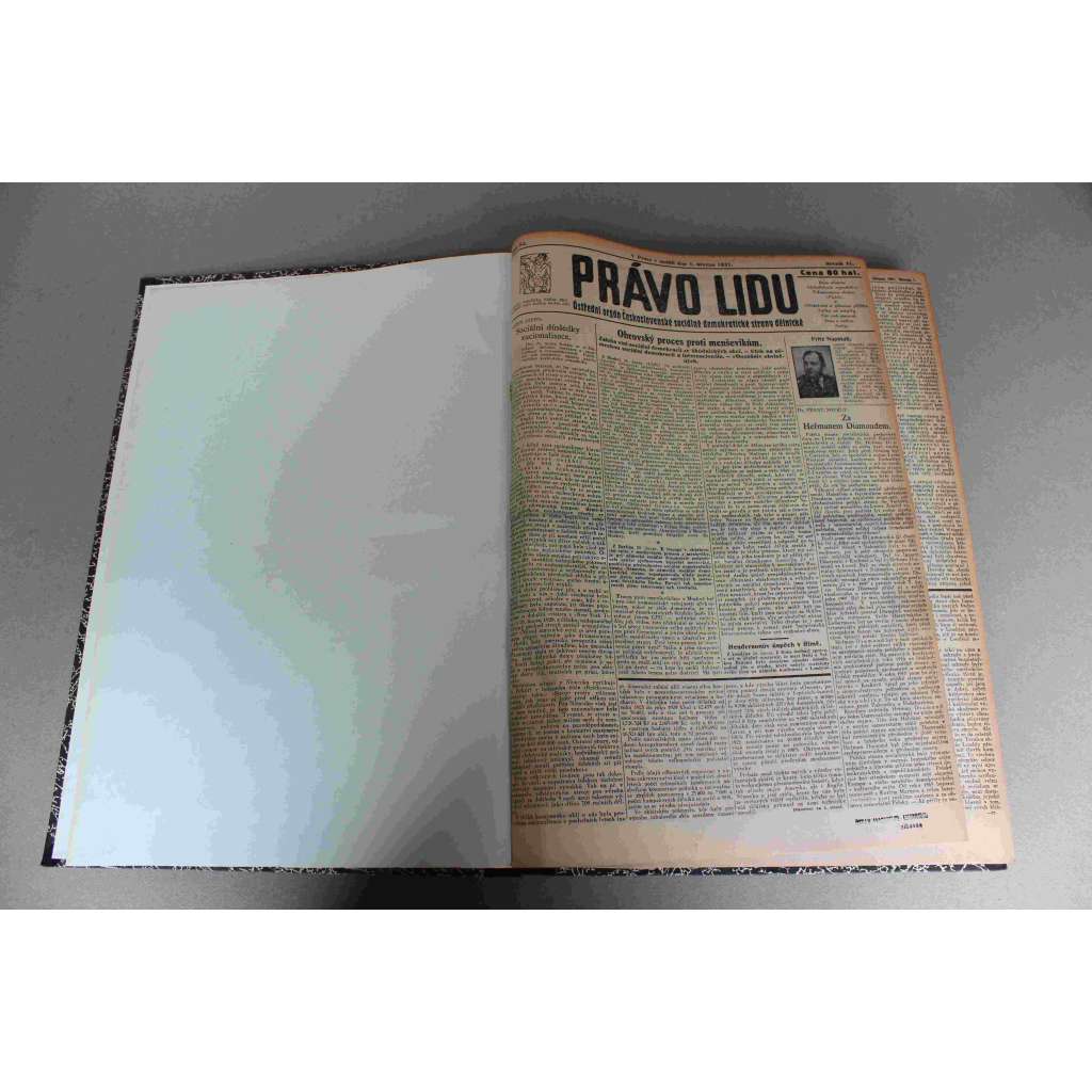 Právo lidu 1931, roč. XL (březen) (noviny, deník, první republika, sociální demokracie, mj. Obrovský proces proti menševikům, Povodně, Prof. Einstein, Indie - Gandhí, T. G. Masaryk se dožívá 81. roku, Molotov hrozí)