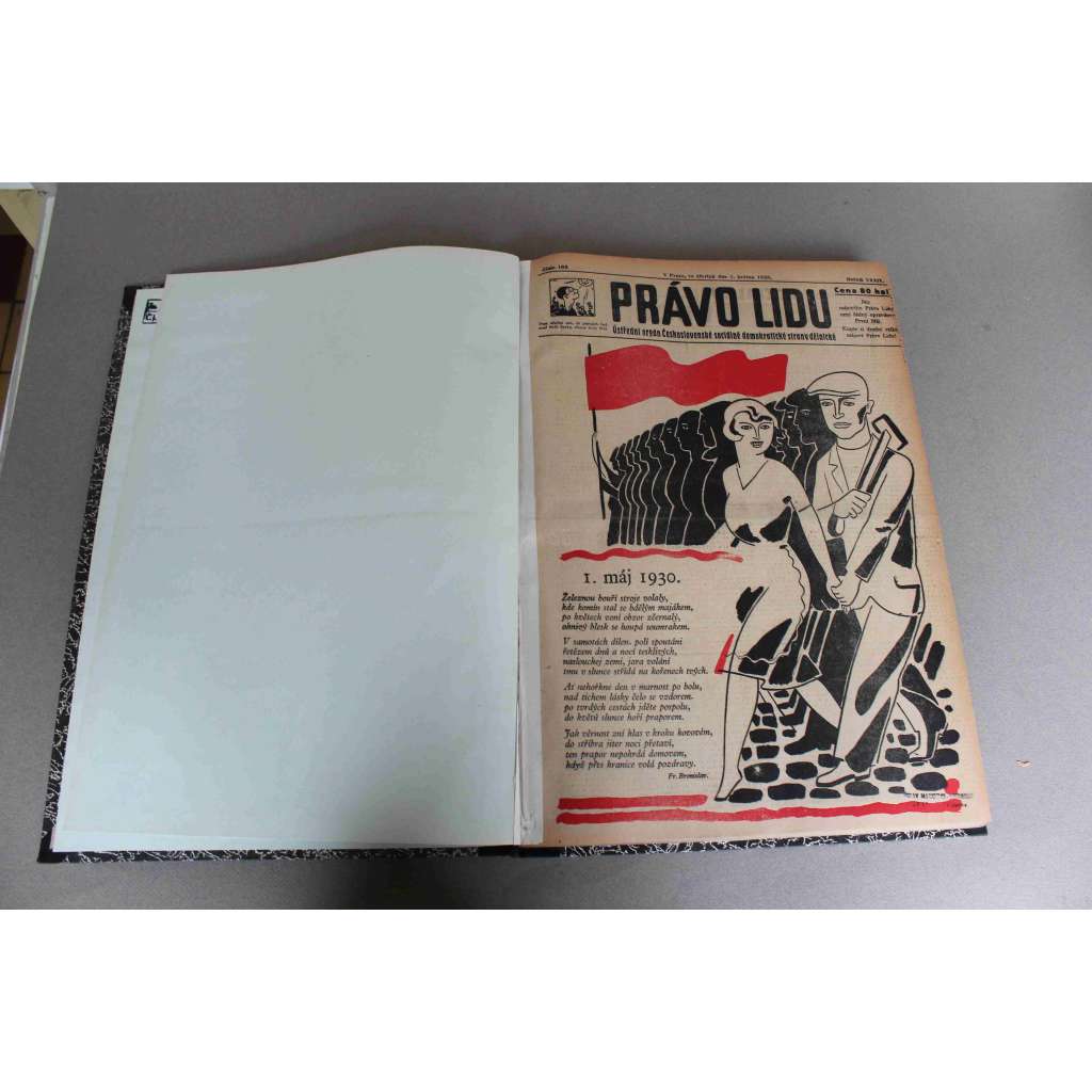 Právo lidu 1930, roč. XXXIX (květen) (noviny, deník, první republika, sociální demokracie, mj. 1. Máj 1930, Gandhí byl zatčen, Student - kasař?, Příčiny sebevražd v čs. armádě, Slovensko a reparační dohody, Alkohol vraždící)