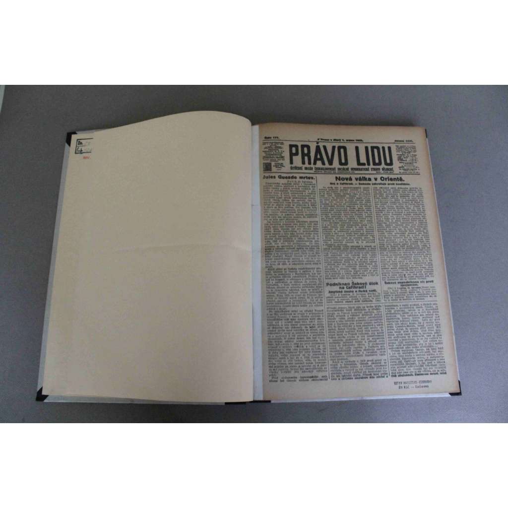 Právo lidu 1922, ročník XXXI (srpen) (noviny, deník, první republika, sociální demokracie mj. Nová válka v Orientě [řecko-turecká válka], Italská vládní krise, Od marxismu ke kolektivismu, Dluhy a reparace, Německá krise)