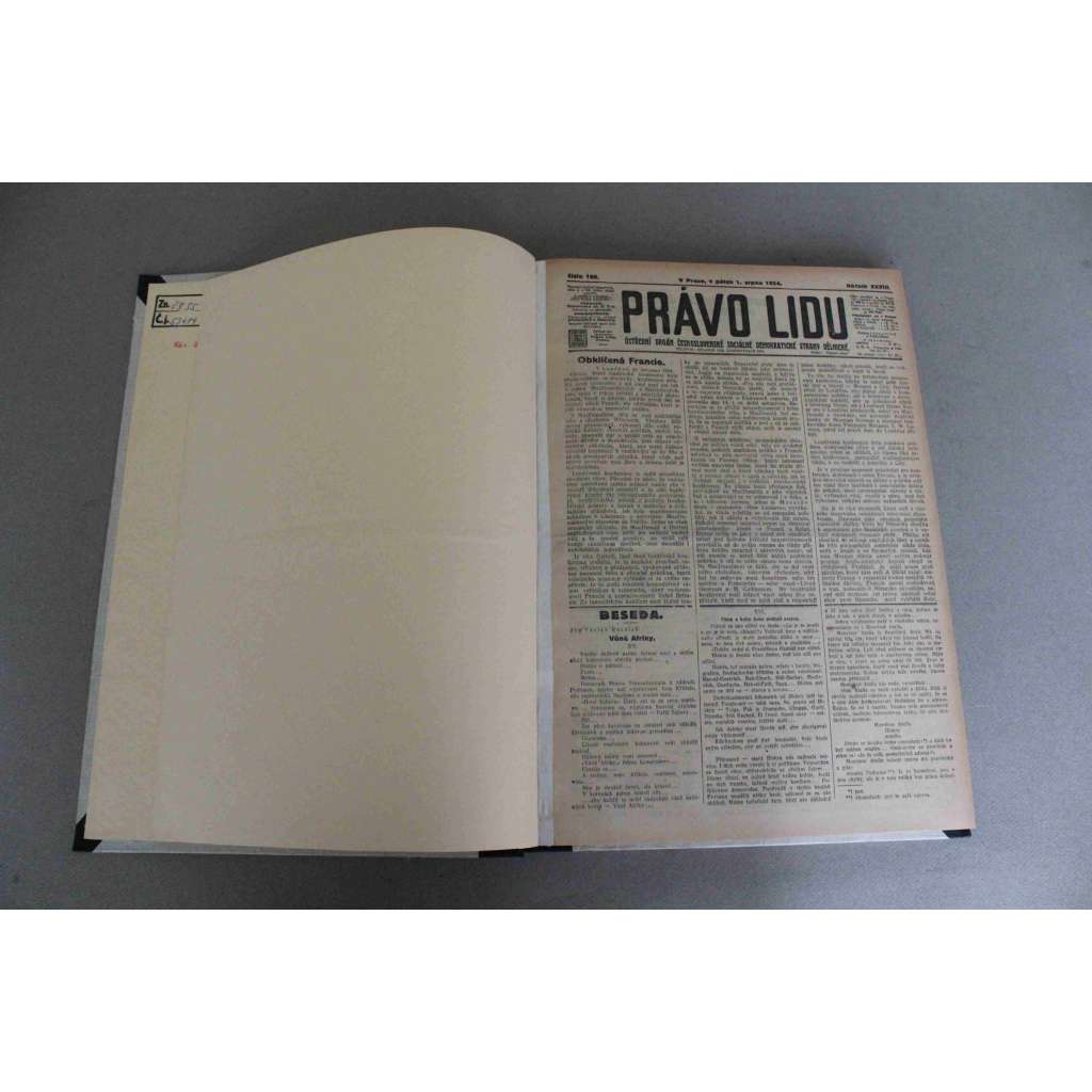 Právo lidu 1924, roč. XXXIII (srpen) (noviny, deník, první republika, sociální demokracie, mj. Obklíčená Francie, Londýnská konference, Mezinárodní sjezd horníků, Joseph Conrad zemřel, Židovská republika)