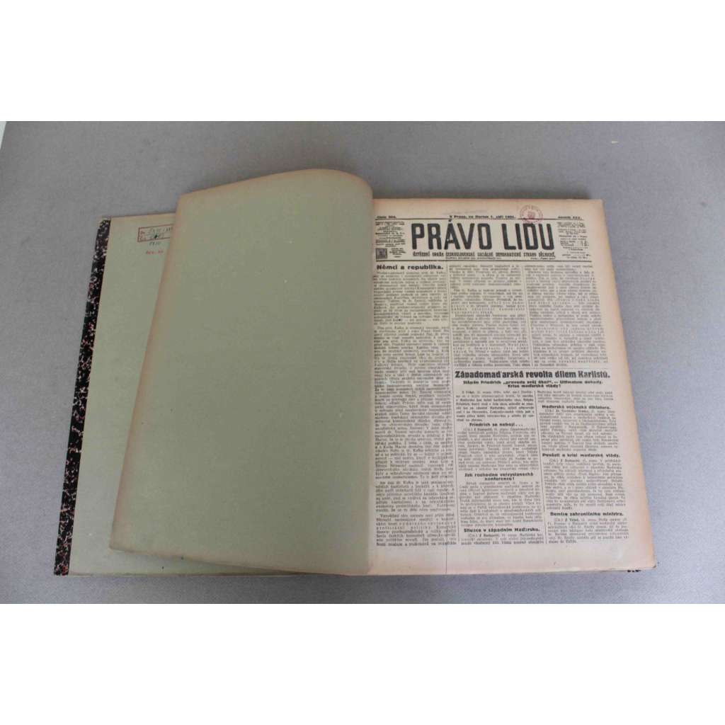 Právo lidu 1921, roč. XXX (září) (noviny, deník, první republika, sociální demokracie, mj. Němci a republika, Na pomoc hladovějícímu Rusku, Boj s reakcí v Německu, Nové plány Horthyho, Dr. Kramář mluví...)