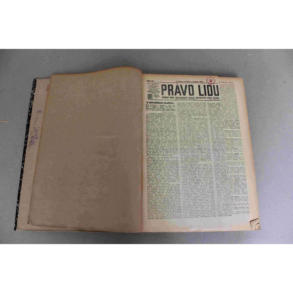 Právo lidu 1921, roč. XXX (březen) (noviny, deník, první republika, sociální demokracie, mj. Ministr dr. Engliš odchází, Co potřebuje Slovensko, T. G. Masaryk, Kompromisní Lenin, Liberec, S. Kapper)
