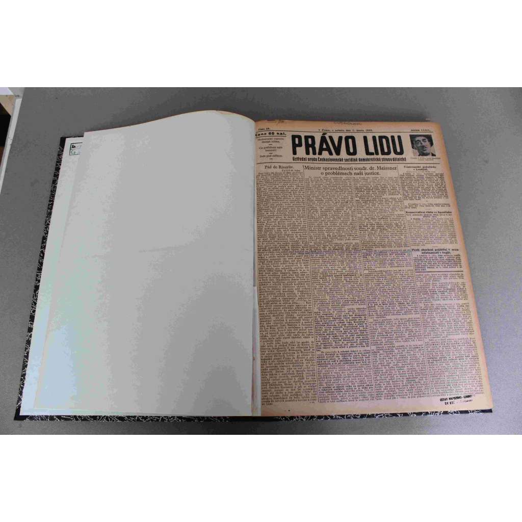 Právo lidu 1930, roč. XXXIX (únor) (noviny, deník, první republika, sociální demokracie, mj. Před vybudováním vltavských přehrad, Svratka a okolí, Pohřeb Ema Destinnová, T. G. Masaryk zasloužil se o stát, Chrudim)