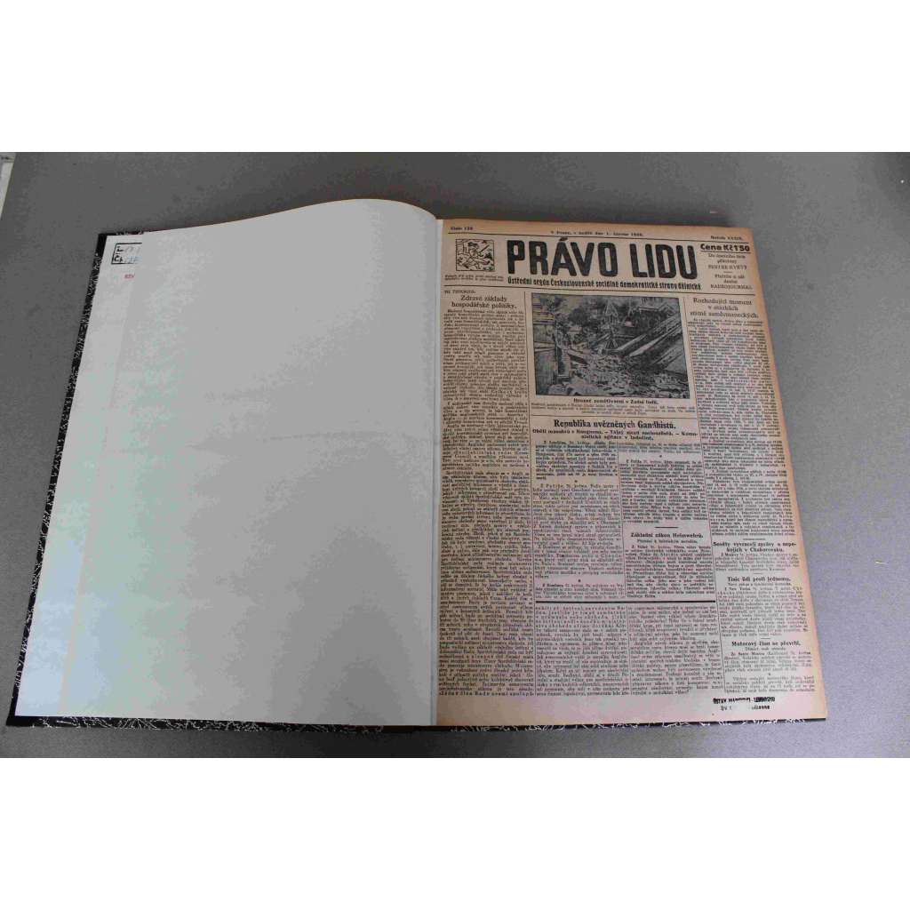 Právo lidu 1930, roč. XXXIX (červen) (noviny, deník, první republika, sociální demokracie, mj. Indie zemětřesení, Karolův návrat do Bukurešti, Gandhí, Němec Schmeling mistrem světa v boxu, Slavnosti mládeže, Mussolini)