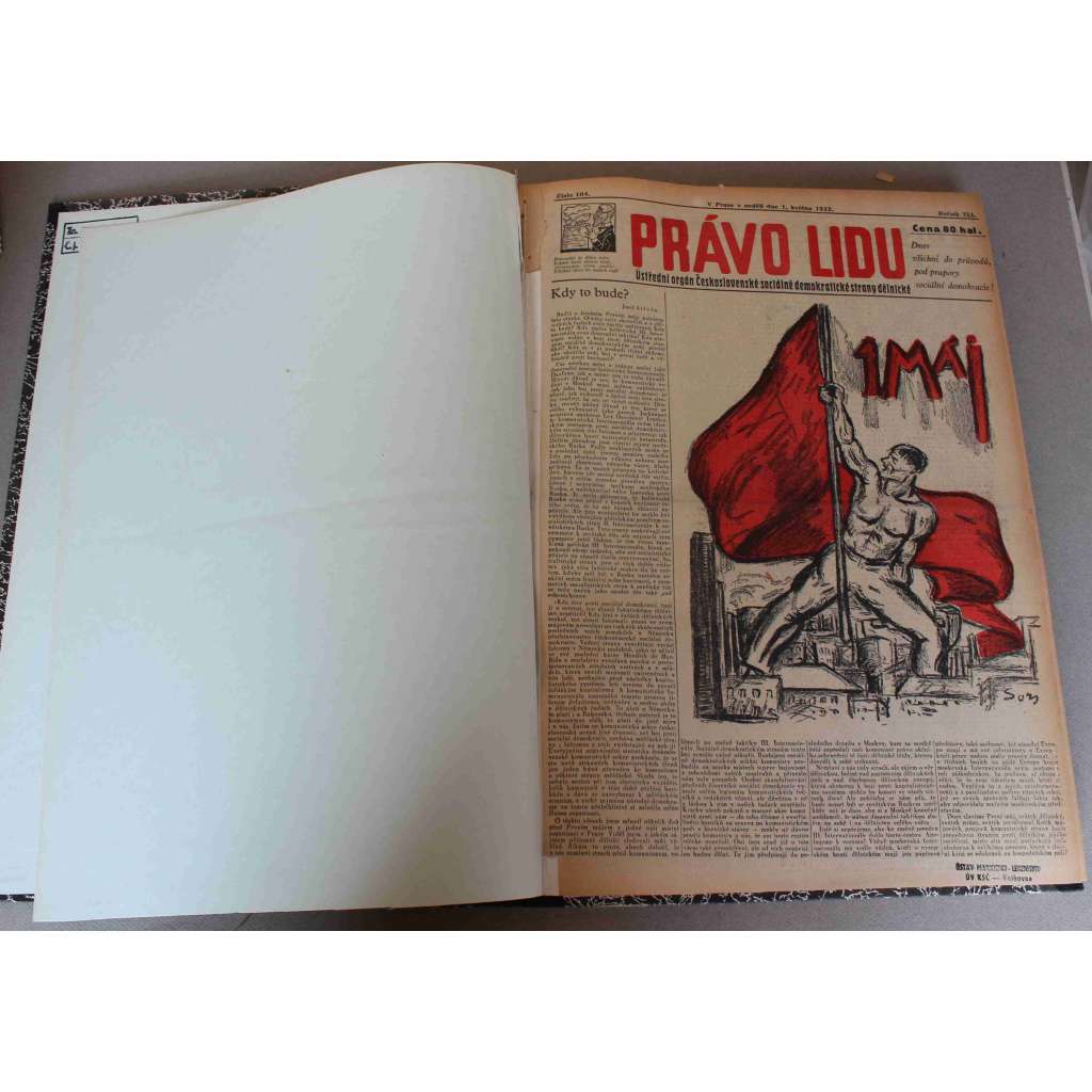 Právo lidu 1932, roč. XLI (květen) (noviny, deník, první republika, sociální demokracie, mj. 1. Máj, Hitlerovy finanční zdroje, Letecká tragedie ve Kbelích, Francouzský president obětí atentátu, O příští komunikaci Velké Prahy [metro])
