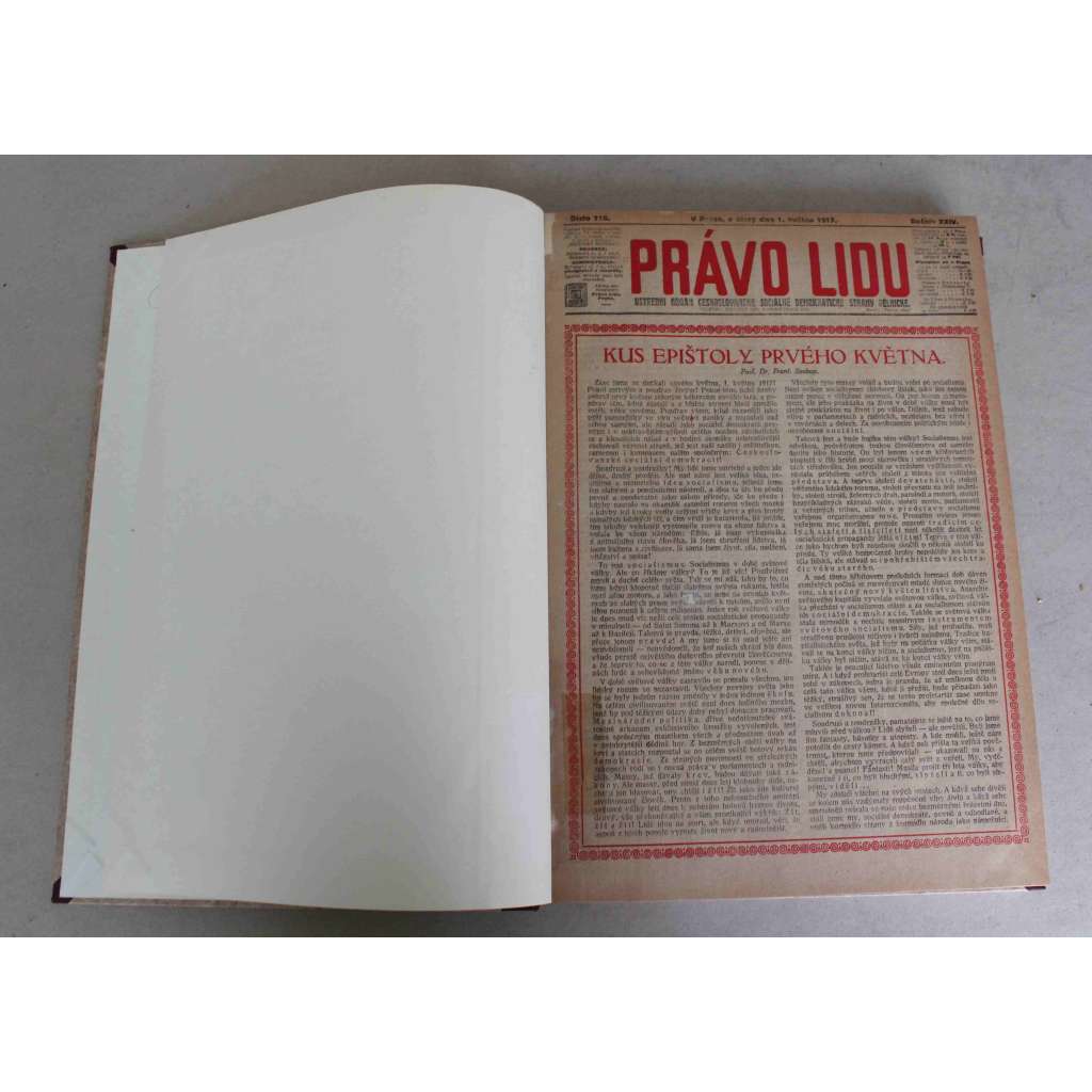Právo lidu 1917, roč. XXVI (květen) (noviny, deník, první světová válka, sociální demokracie, mj. Za český stát, Vývoj věcí v Rusku, Snahy o mír, Bitva na západě, Bitva na Soči, Přestavba Rakouska Uherska, Rusko pro mír)