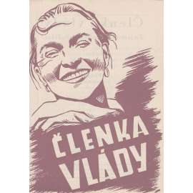 Členka vlády.Filmový prospekt z kina.