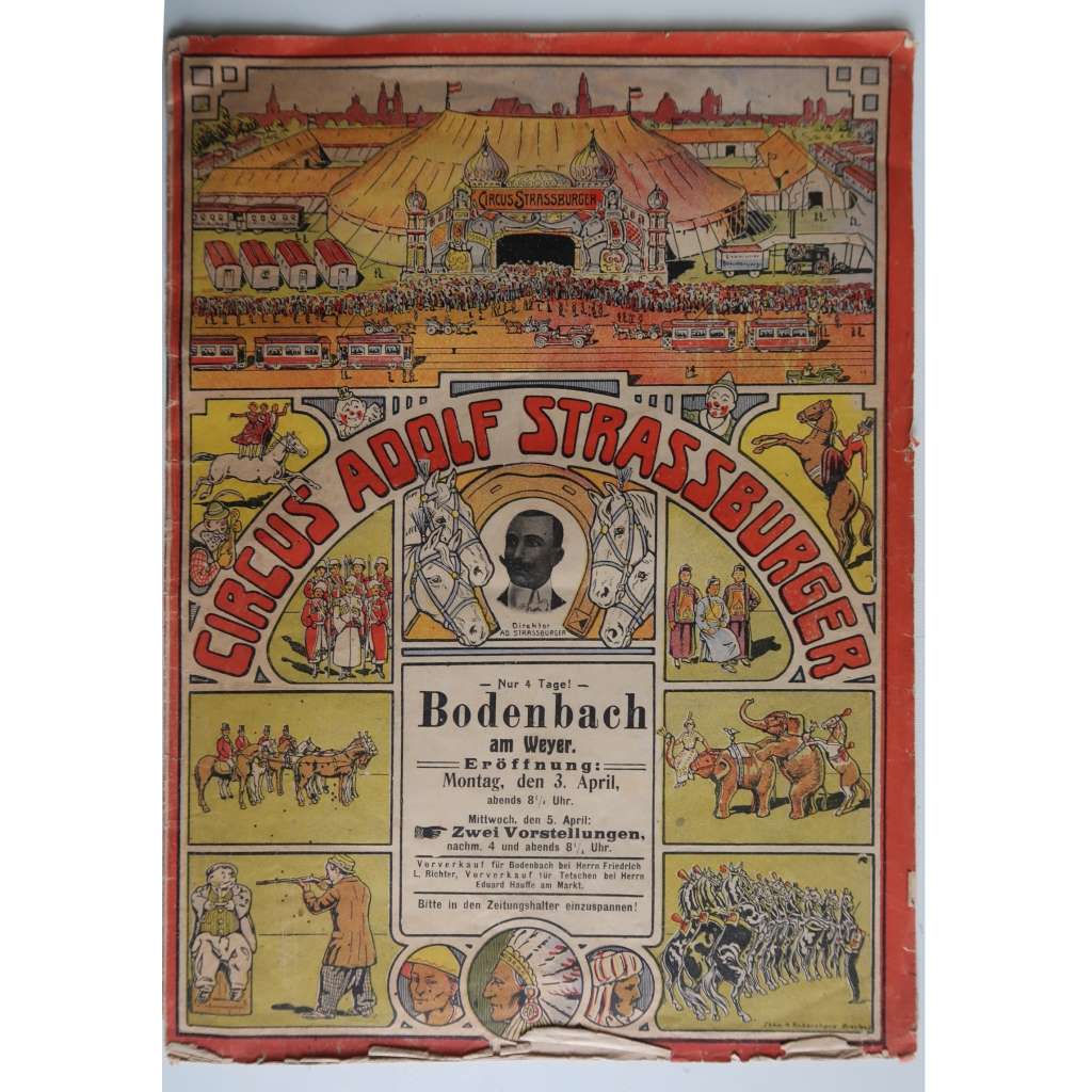 Pozvánka na představení - Cirkus Strassburger - Bodenbach Podmokly Děčín