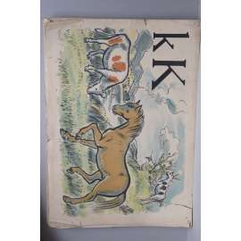 Živá abeceda - písmeno K - kůň - školní plakát