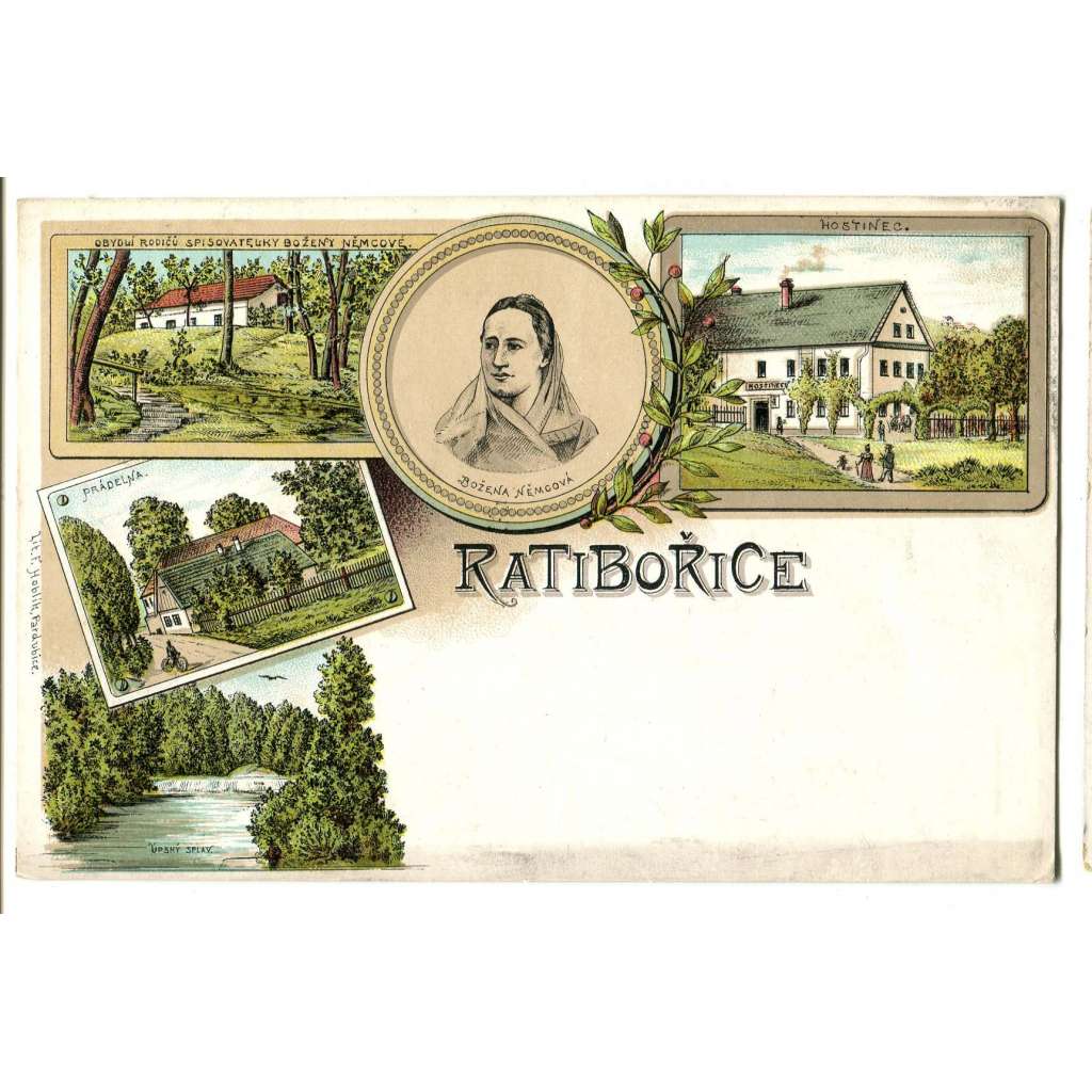 Ratibořice, Česká Skalice, Náchod, litografie.
