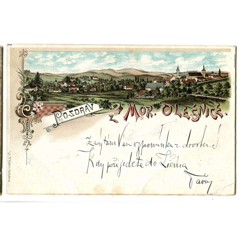 Moravská Olešnice, Blansko, litografie