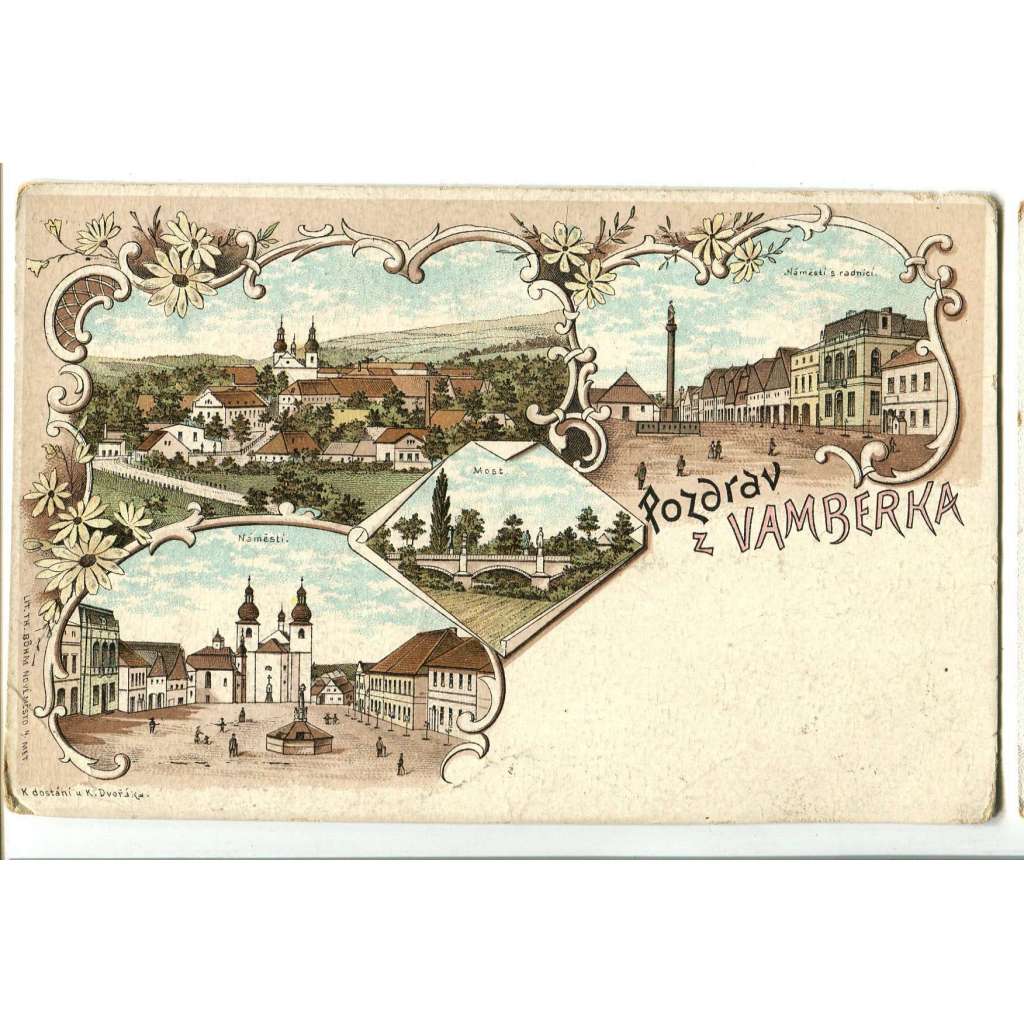 Vamberk, Rychnov nad Kněžnou, litografie....