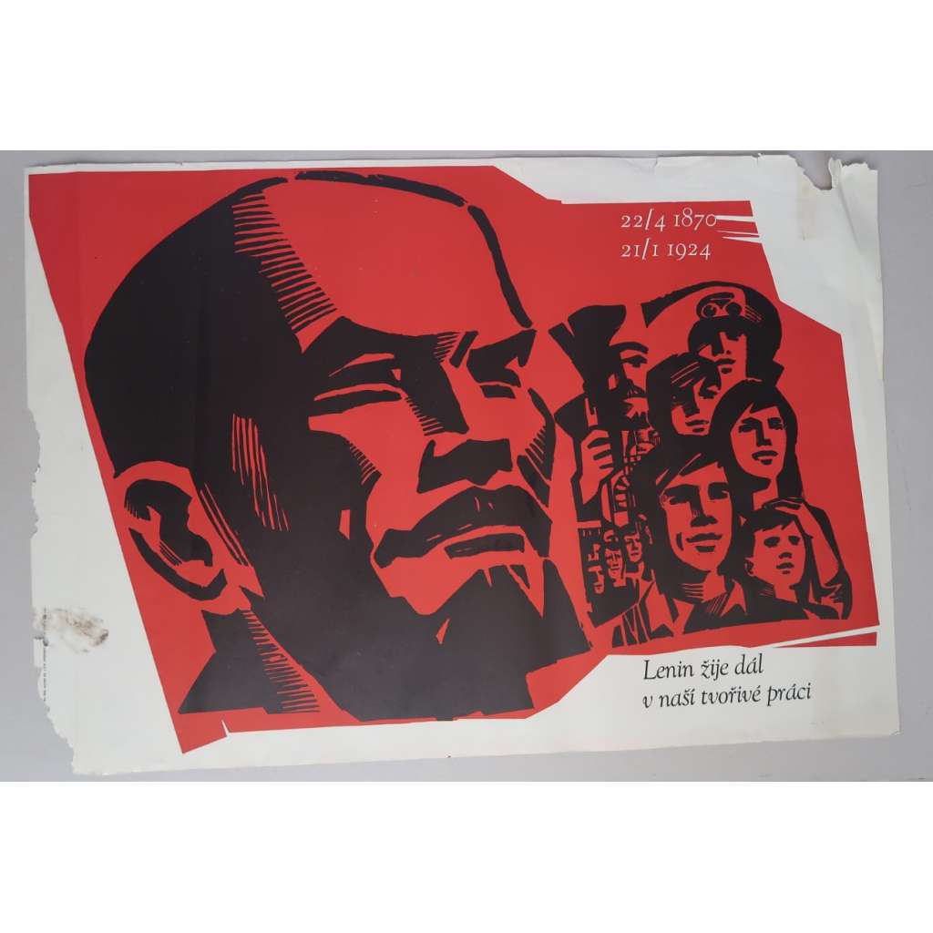 Plakát - Lenin - komunismus, propaganda (pošk.)