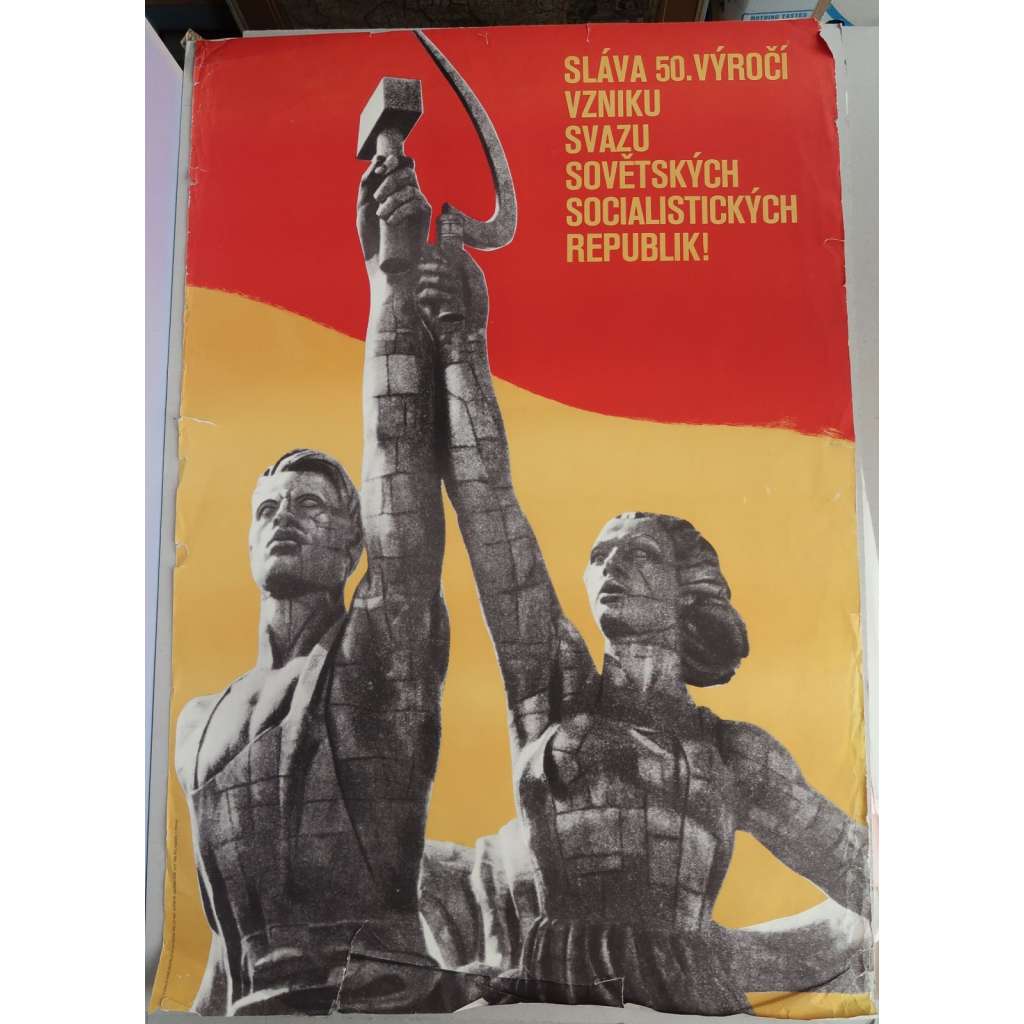 Plakát - 50. výročí SSSR 1977 - komunismus, propaganda