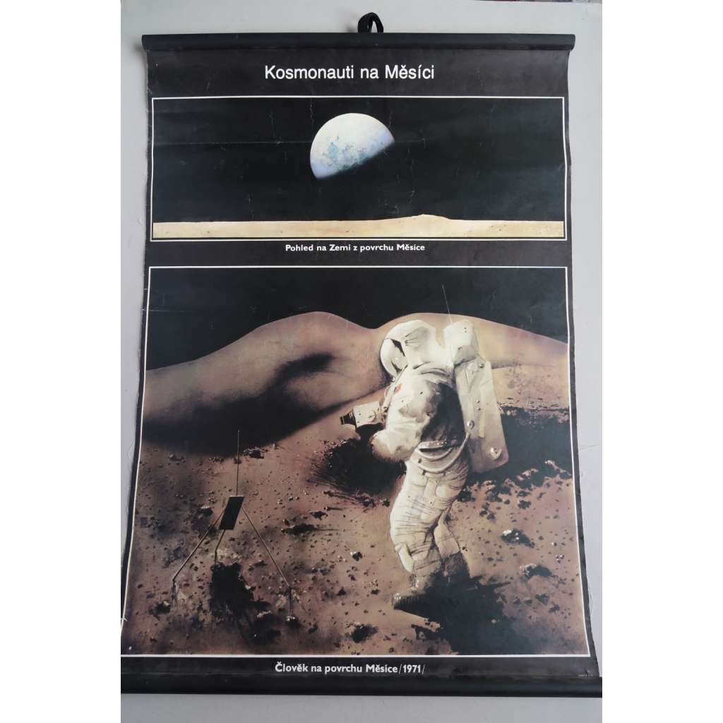 Kosmonaut na Měsíci - kosmonautika - školní plakát
