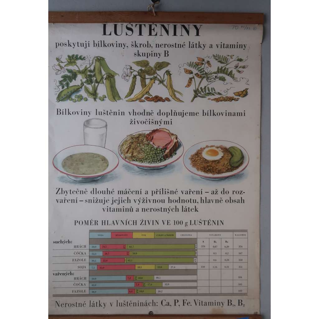 Zdravá výživa - luštěniny - školní plakát - výukový obraz