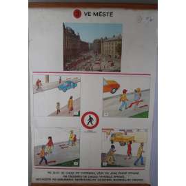 Dopravní výchova ve městě - školní plakát - výukový obraz - Praha, tramvaj, Náměstí republiky