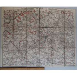 Mapa Severní a střední Čechy - výškový profil silnic, železnice - Strassenprofilkarte von Nord- und Mittelbohmen