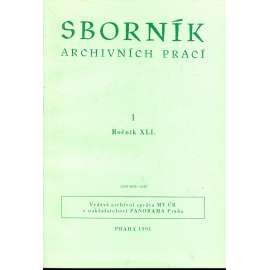 Sborník archivních prací, ročník XLI., číslo 1/1991